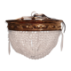 Plafonnier basket has pampilles 4 fires made of gilded brass