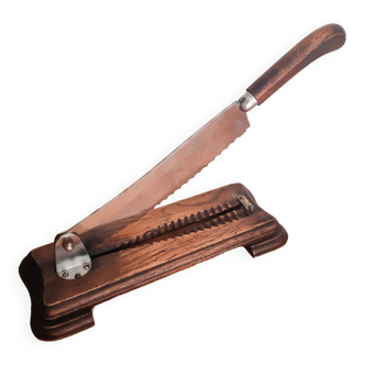 Antique wooden bread cutter , slicer , cutting board