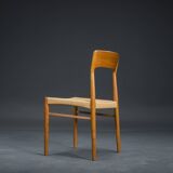 Danish Teak Dining Chair with Wicker by Henning Kjaernulf for Koruo Stolefabrik, 1960s