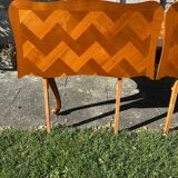 Antique extendable table in cherry wood and marquetry in the Louis XV style.