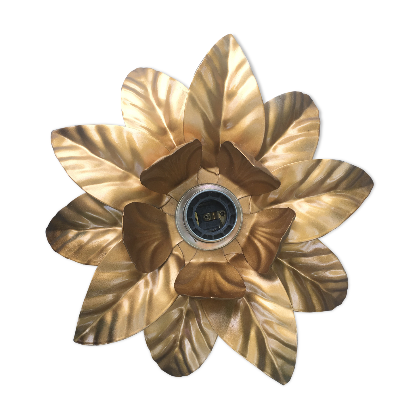 Wall light gold metal flower