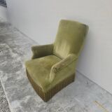 Napoleon III period velvet toad armchair, 19th century