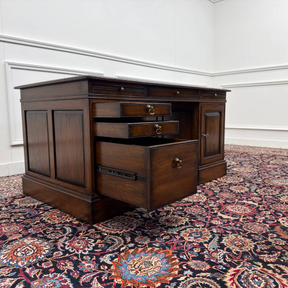 RAC Classic English Chesterfield Desk Brown Leather
