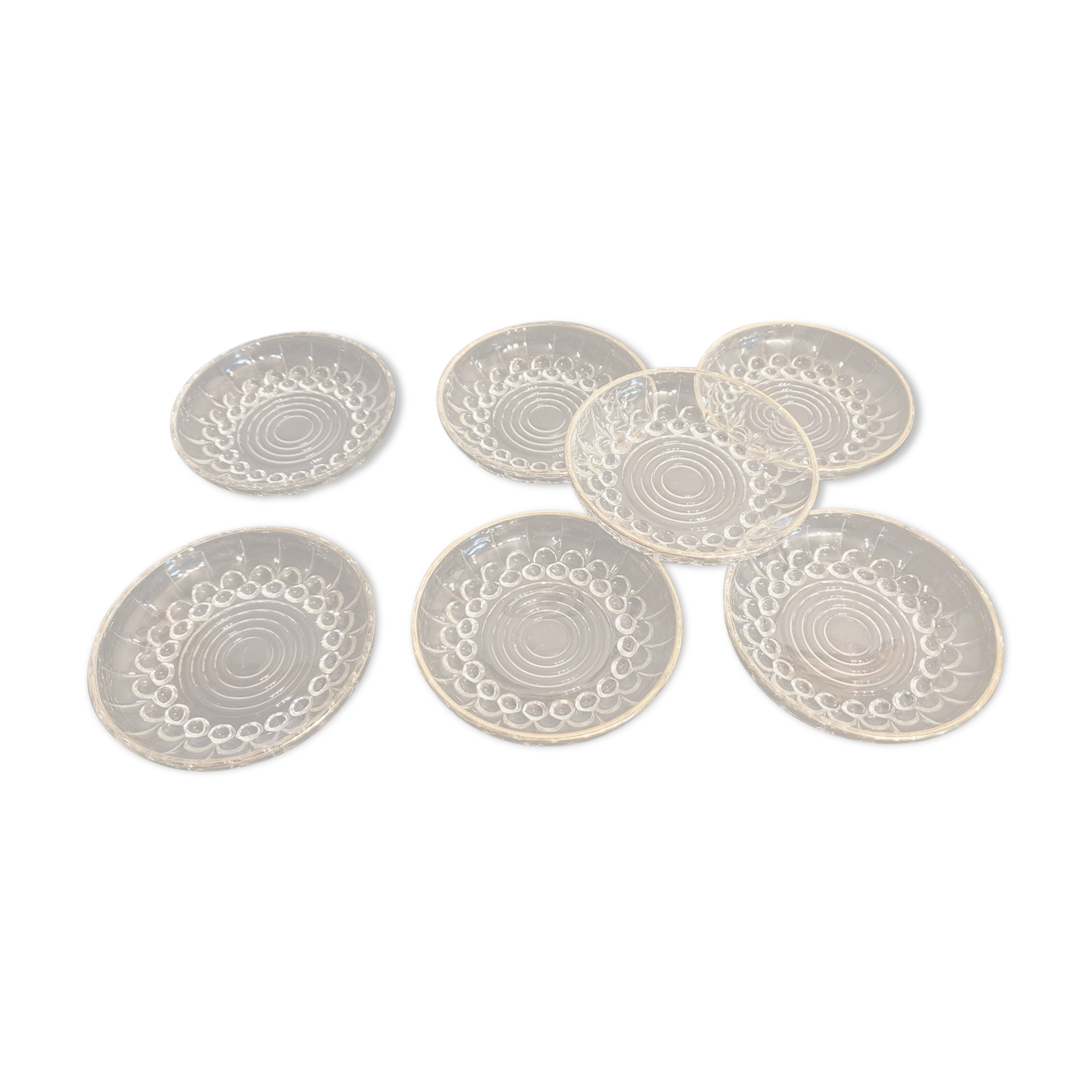 Set of 7 beaded plates