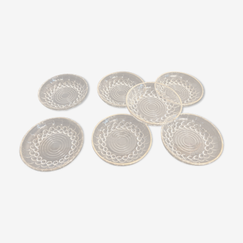 Set of 7 beaded plates