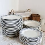 6 flat iron earth plates Sarreguemines U&C Luchon model