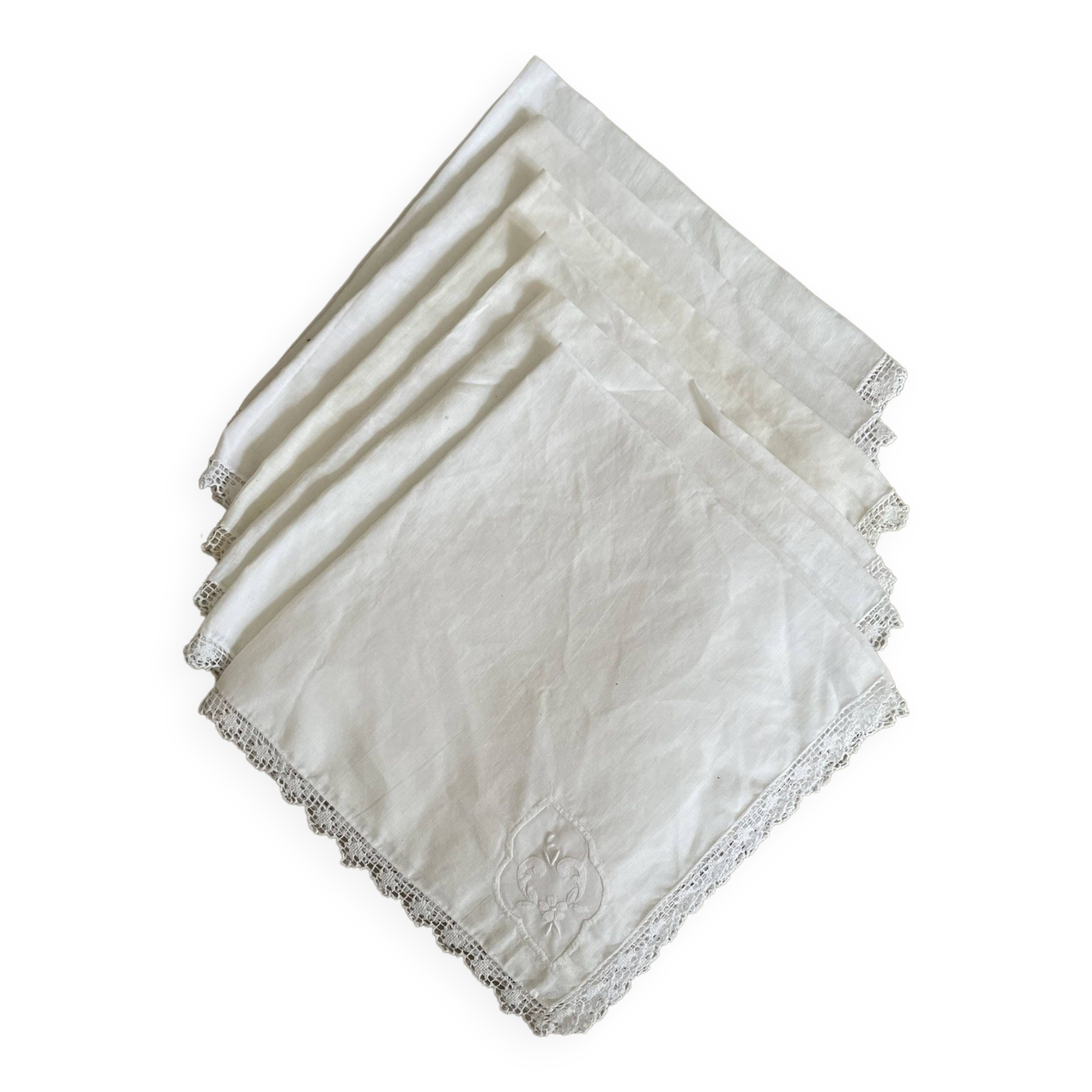 Lot de 6 serviettes de tables anciennes