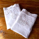 Duo of embroidered pillowcases