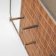 Vintage wicker coat rack with mirror and brass hooks