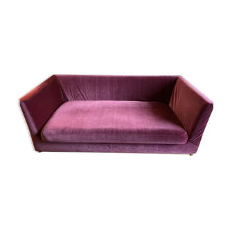 Plum velvet sofa