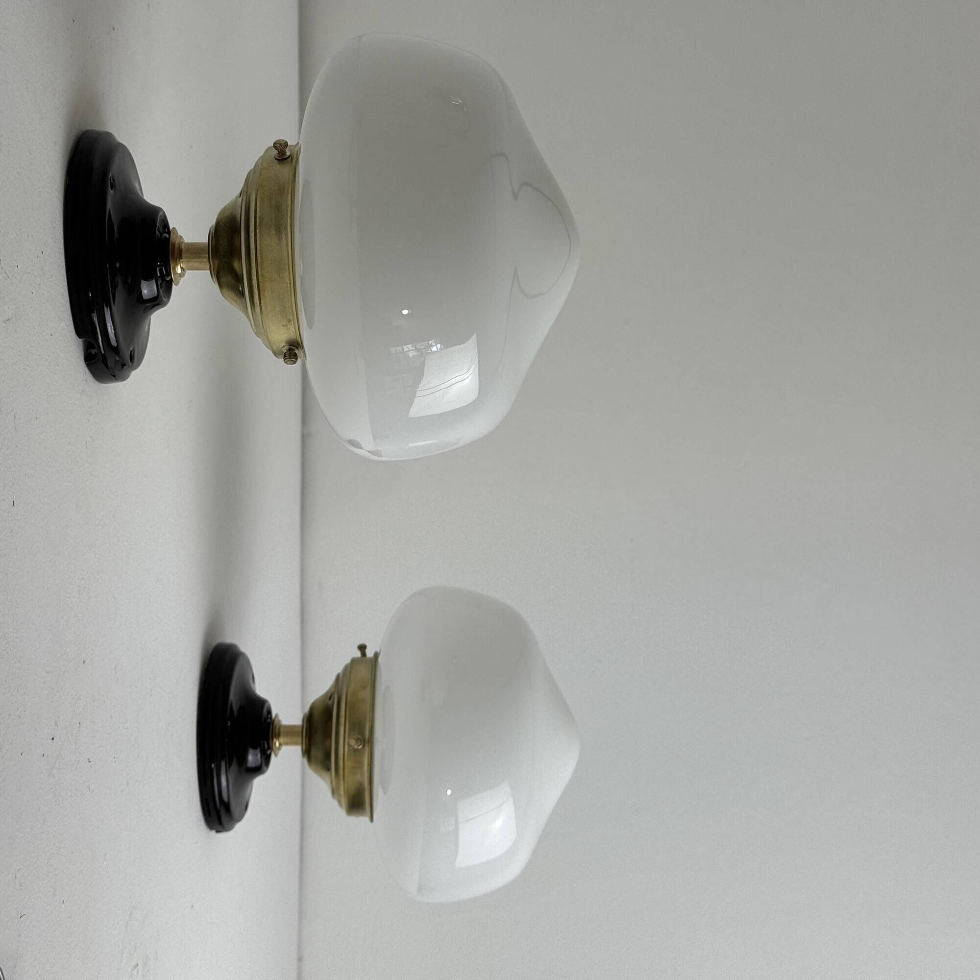 Pair of vintage opaline wall lights