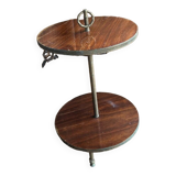 Double top pedestal side table