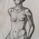 Pencil drawing on paper, sketch of a female nude - Gabriele Vicari