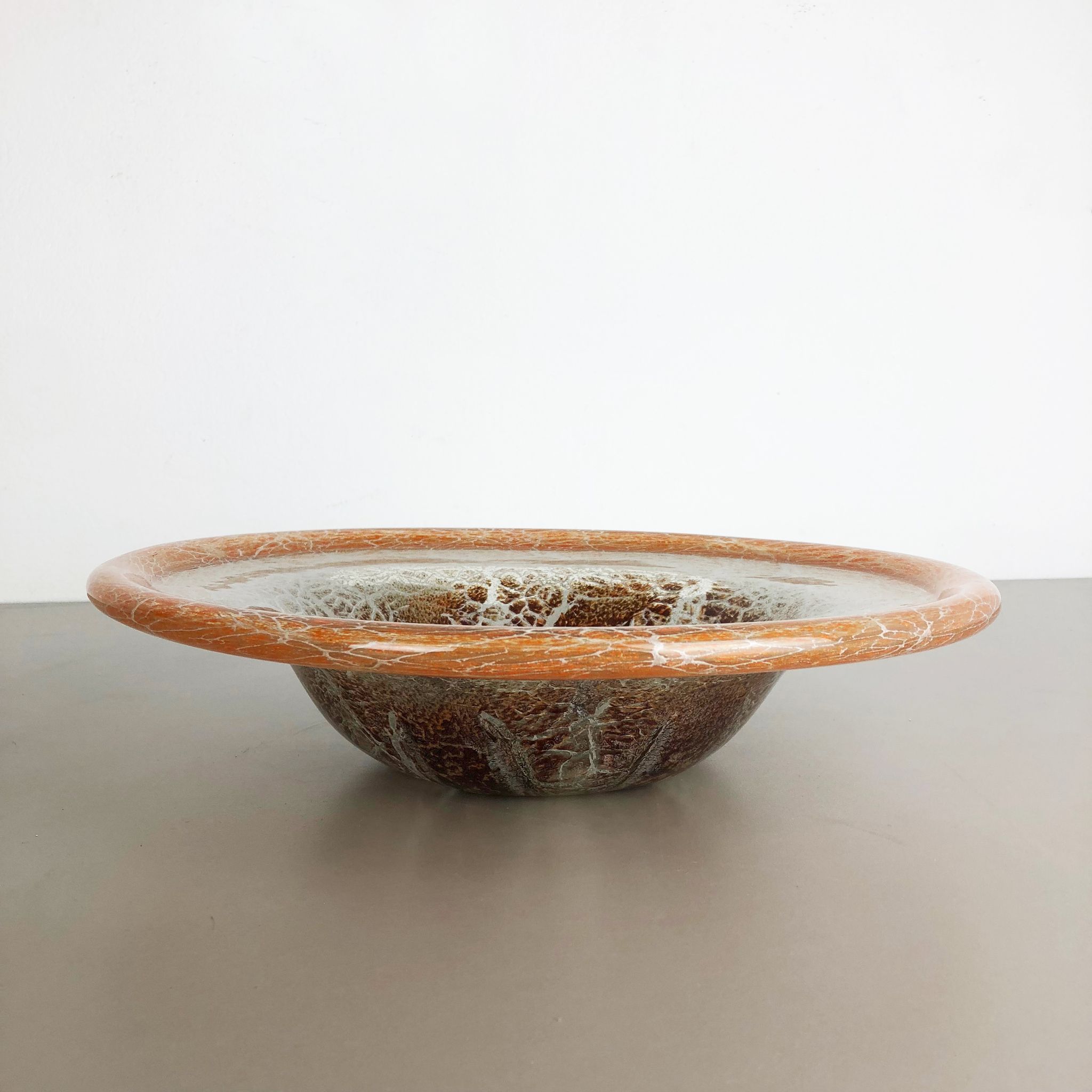 German Glass Bowl by Karl Wiedmann for WMF Ikora, 1930s Baushaus Art Deco