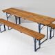 German Folding Garden or Picnic Vintage Table and Benches 70s