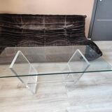 Vintage David LANGE glass & altuglas coffee table circa 1970