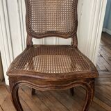 Antique Louis XV chair – molded natural wood / cane base
