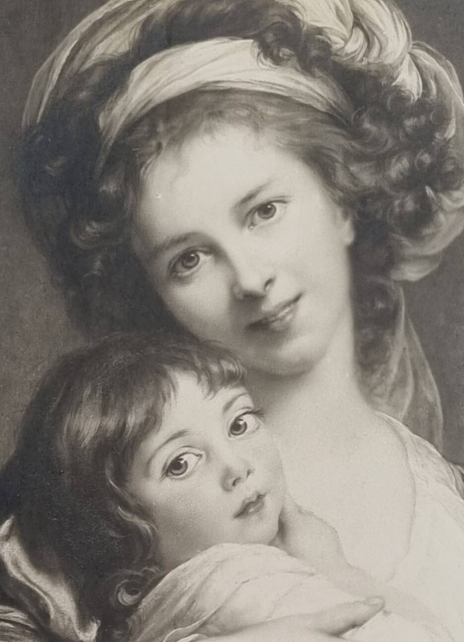 Old photograph "Madame Vigée Le Brun and her daughter" A Mouttet Paris