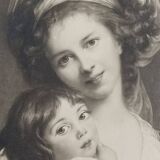 Old photograph "Madame Vigée Le Brun and her daughter" A Mouttet Paris