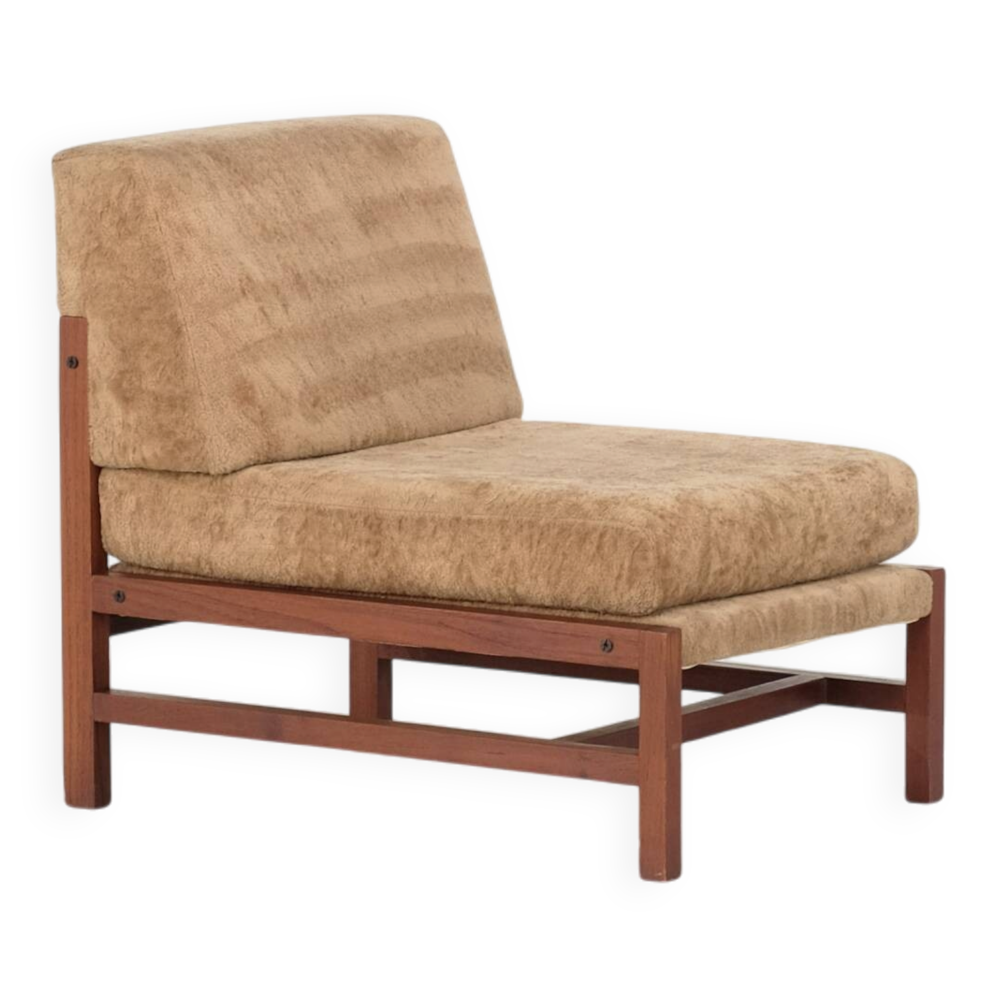 Wooden armchair covered in fabric, Italy, 1960s.