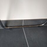 Seventies stainless steel and caramel chairs