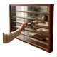 Vintage shallow wooden display shelf/wall support.