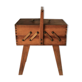 Wood sewing basket