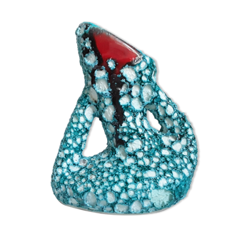 Vintage vase fat lava blue-green