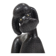 Charming figurine sculpture of a poodle dog by Leopold Anzengruber, Austria, 1950s.