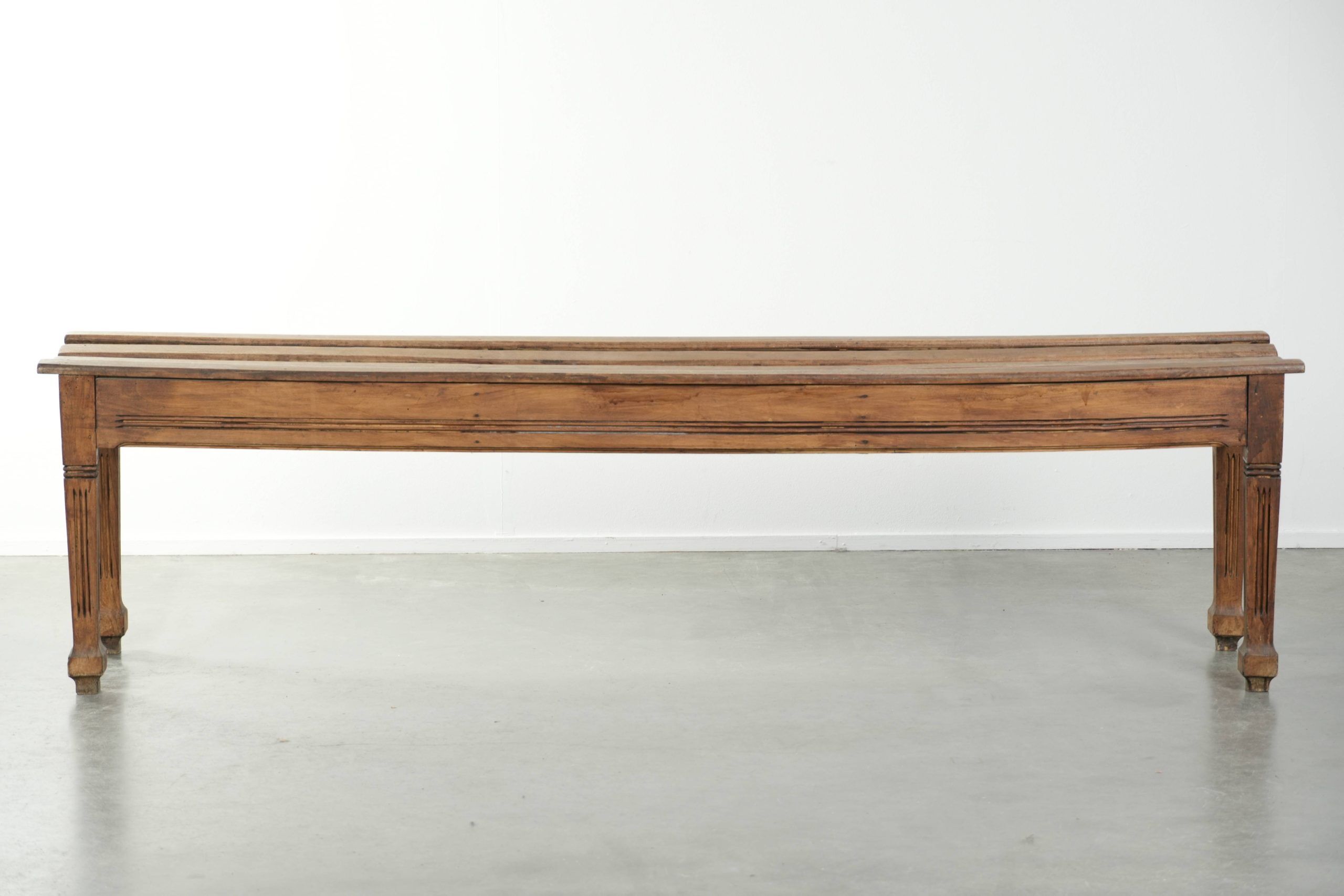Antique French oak hallway bench/dining table bench from the 19th century