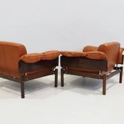 MP-13 armchair set by Percival Lafer in cognac leather.
