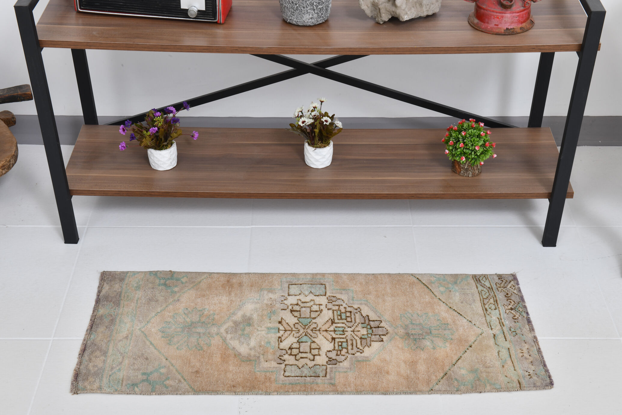 1x3 Oriental Vintage Door Mat Rug, 38x94Cm