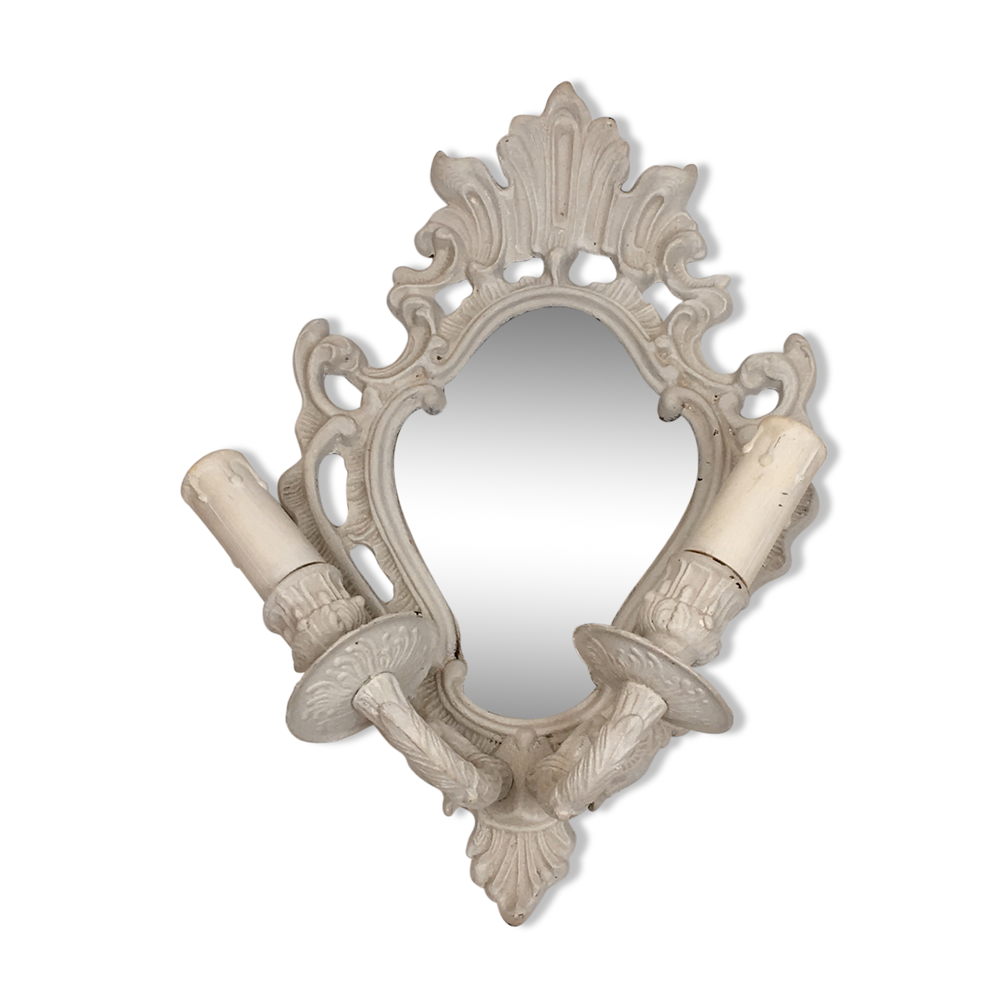 Wall mirror in bronze patina shabby