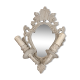 Wall mirror in bronze patina shabby