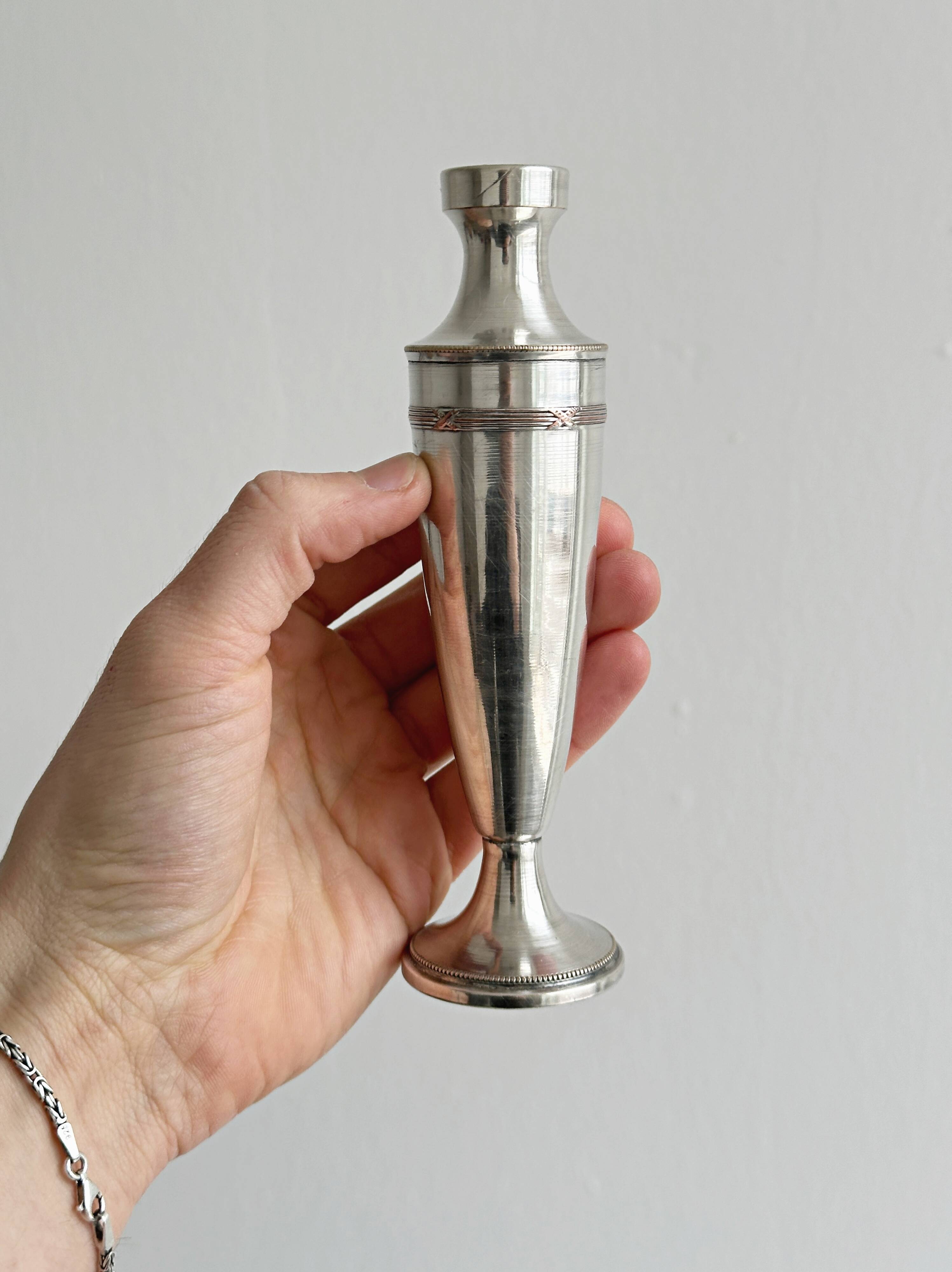 Small vintage metal soliflore vase