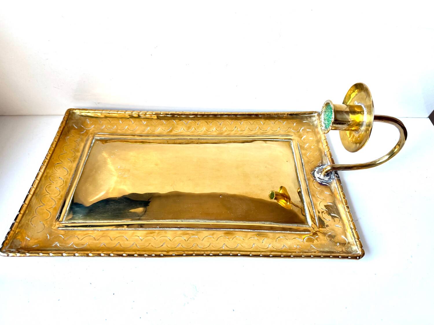 Large ScandiSca Vintage Brass Wall Candle holder  Sconce  height 34 cm