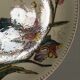Assiette montée à gateaux en terre de fer 19e fleurs et oiseaux