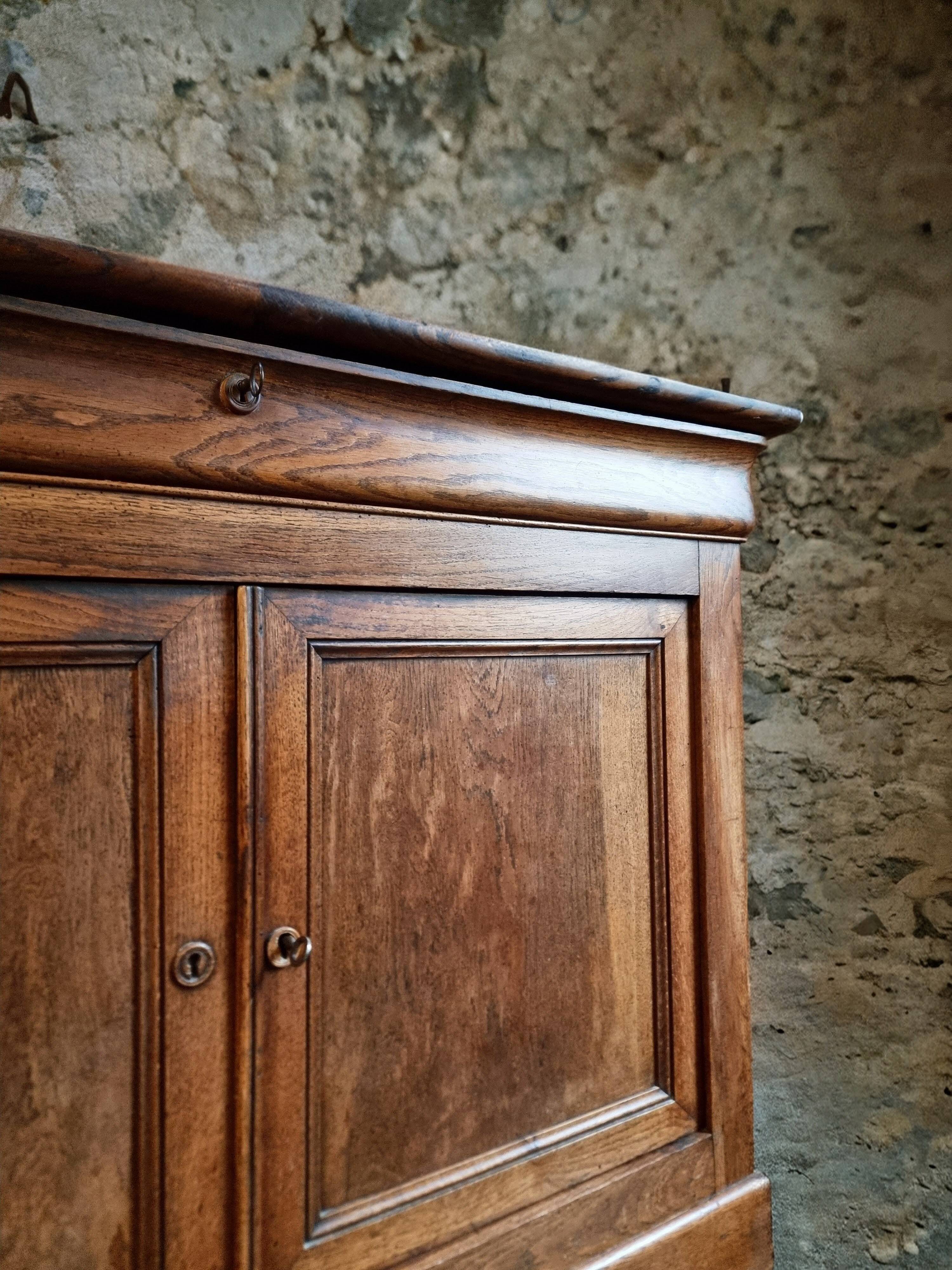 Antique French oak sideboard – 19th century