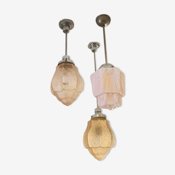 Set of art deco chandeliers
