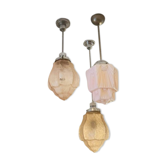 Set of art deco chandeliers