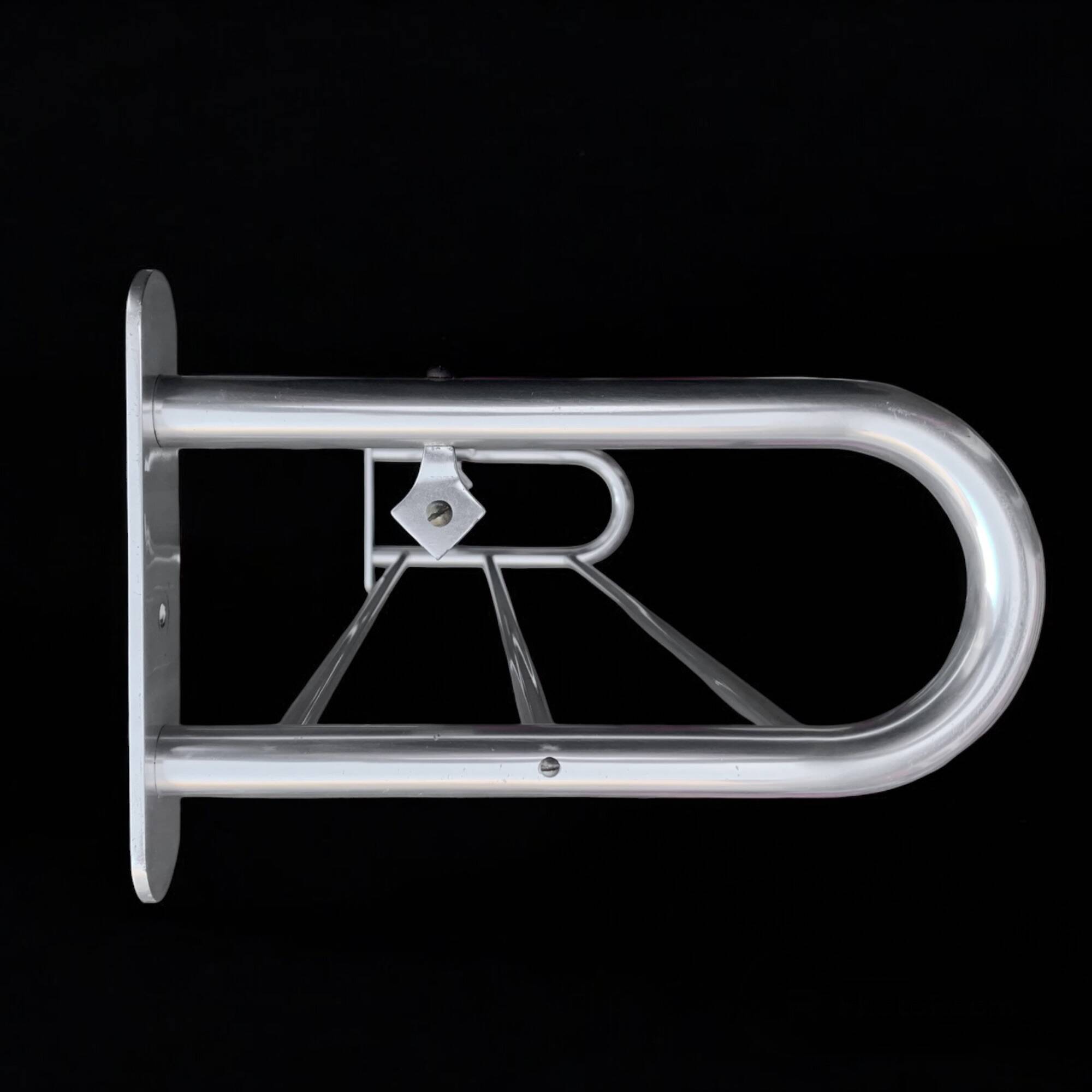 Large vintage aluminum wall coat rack