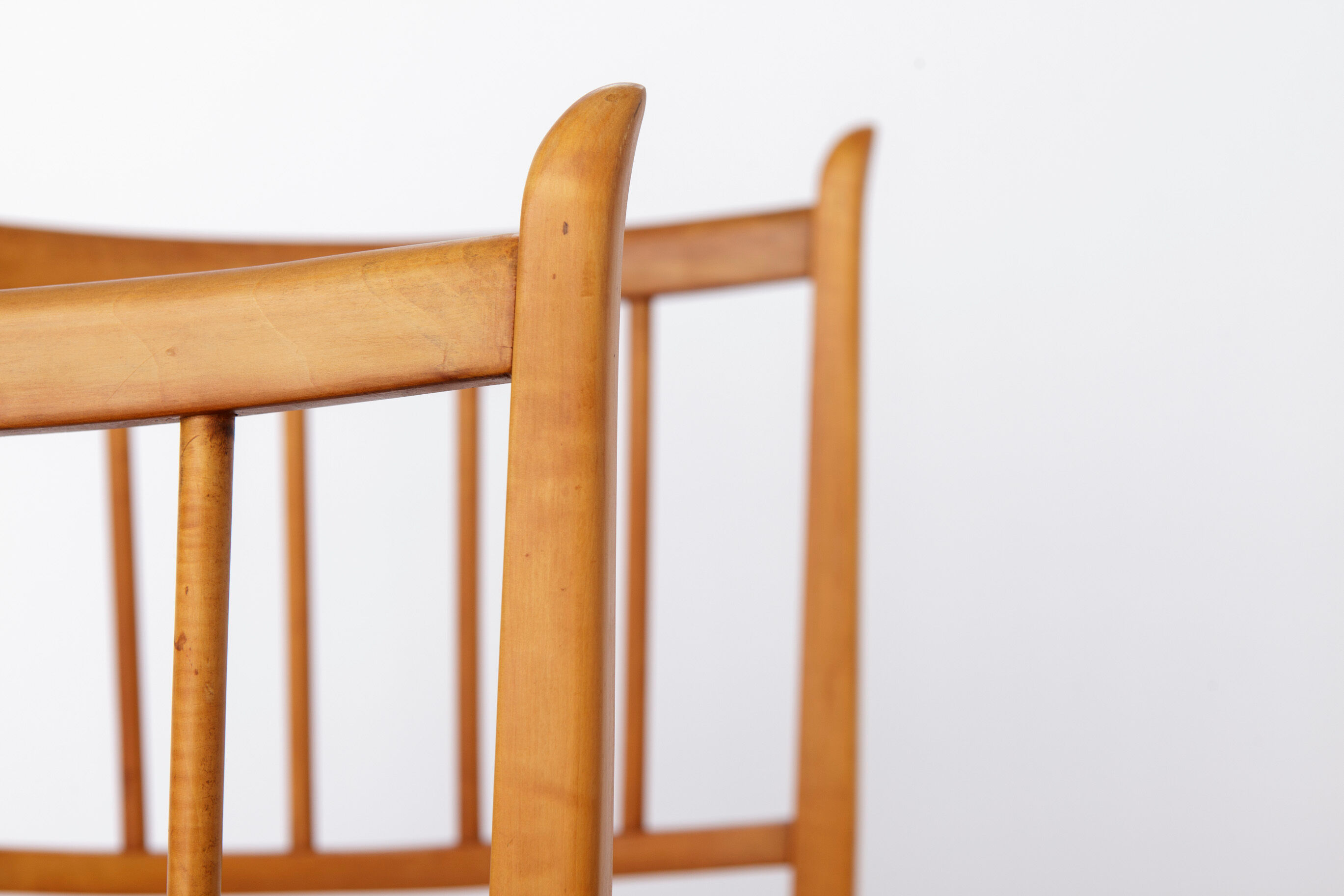 Set of 4 Vintage Beech Dining Chairs, 1950s Mid Century Modern, Germany