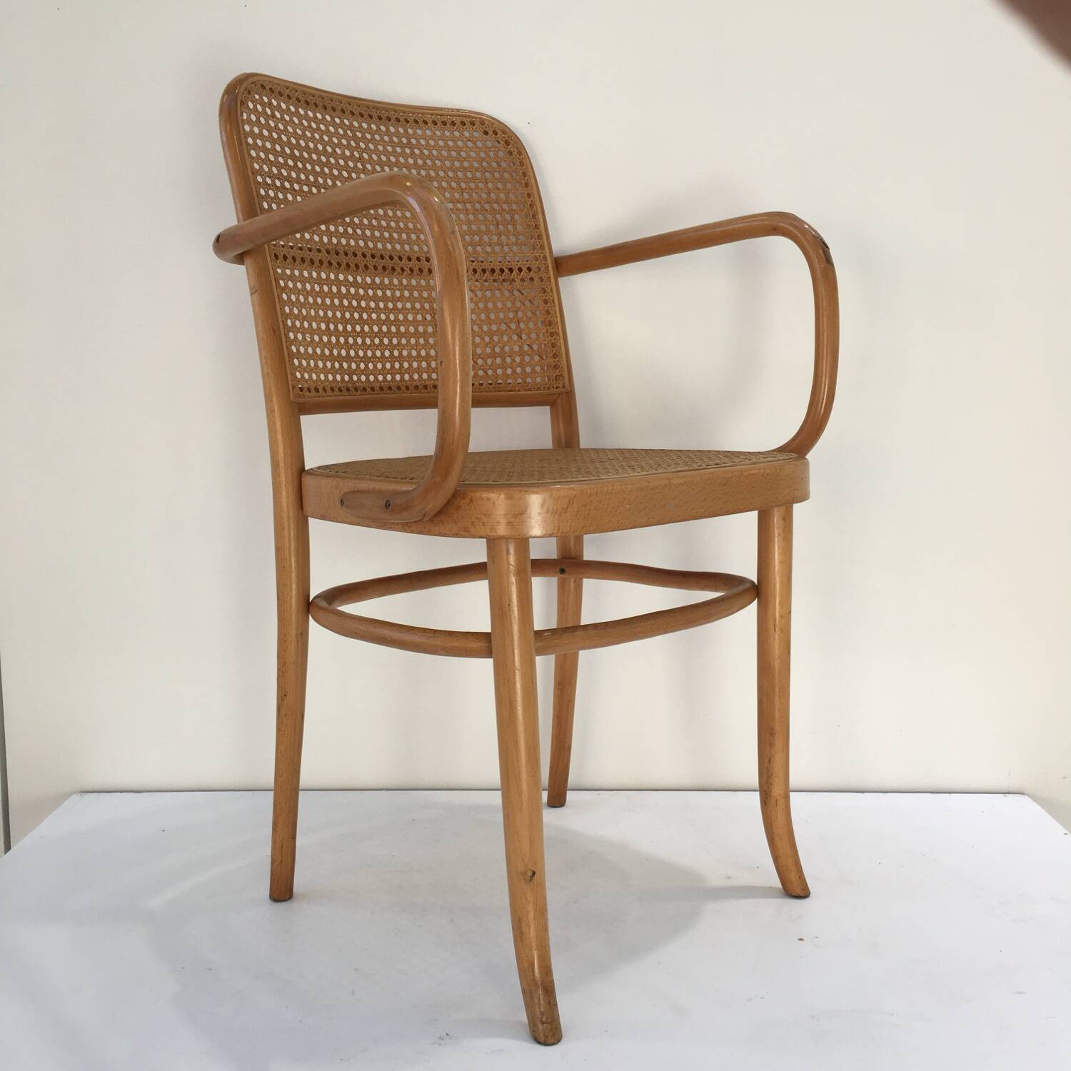 Bentwood and cane armchair