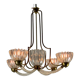 Venetian chandelier in Murano glass and brass circa 1950