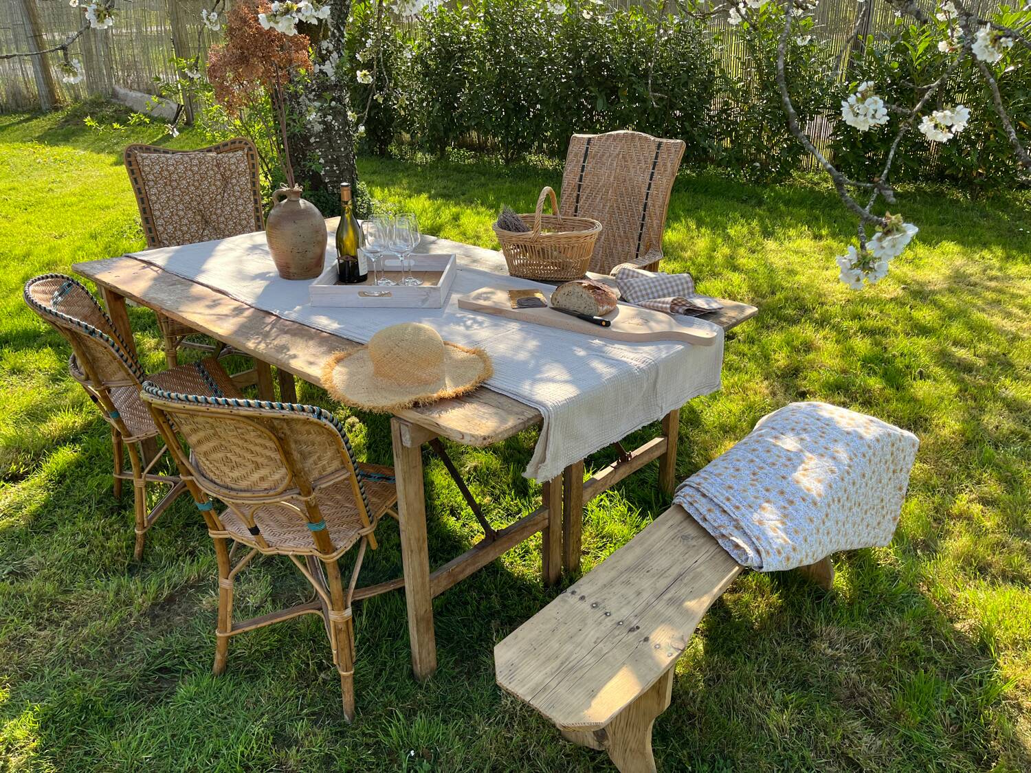 Antique wooden folding table