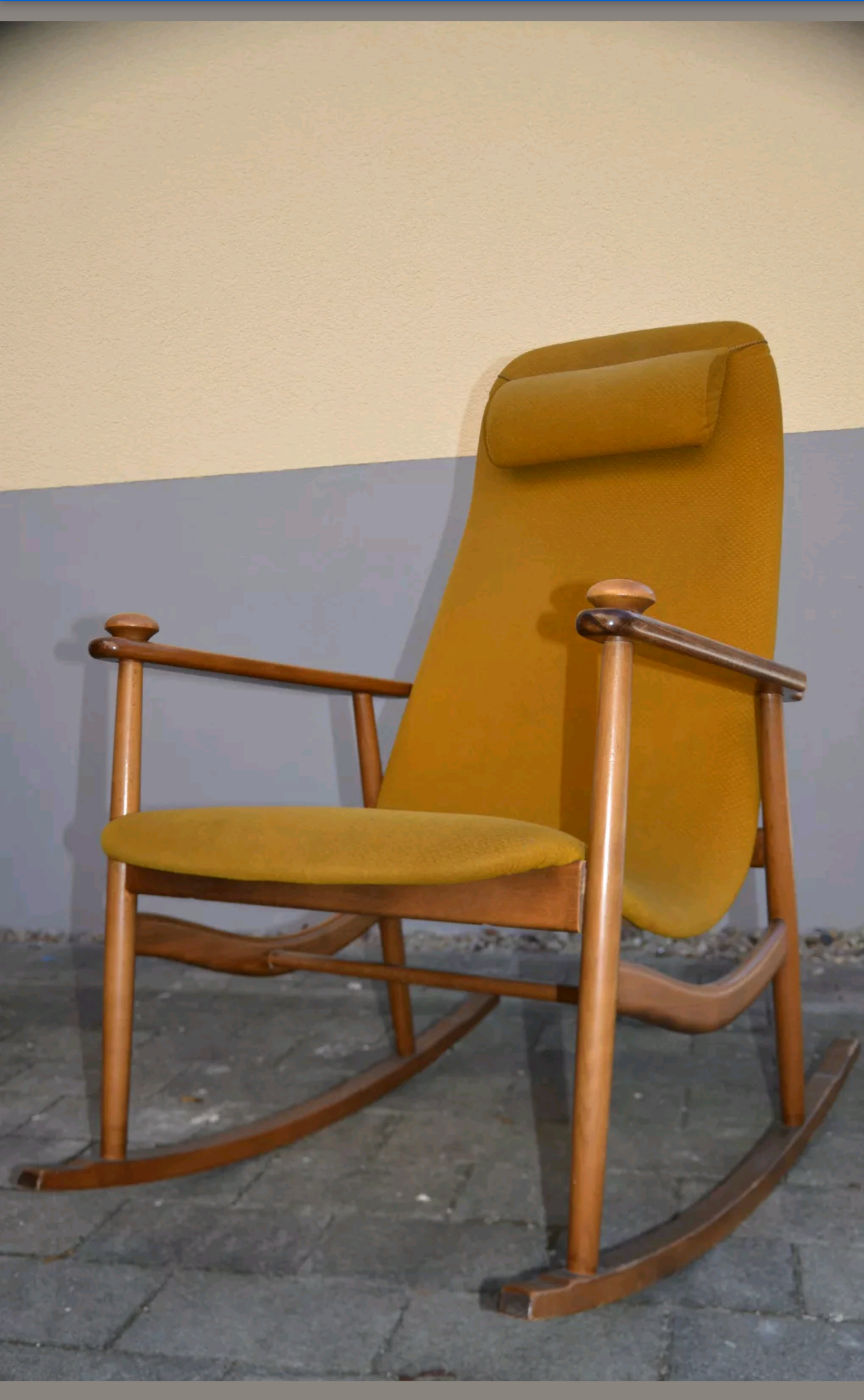 Danish Chair rocking 50s/60s yellow orange