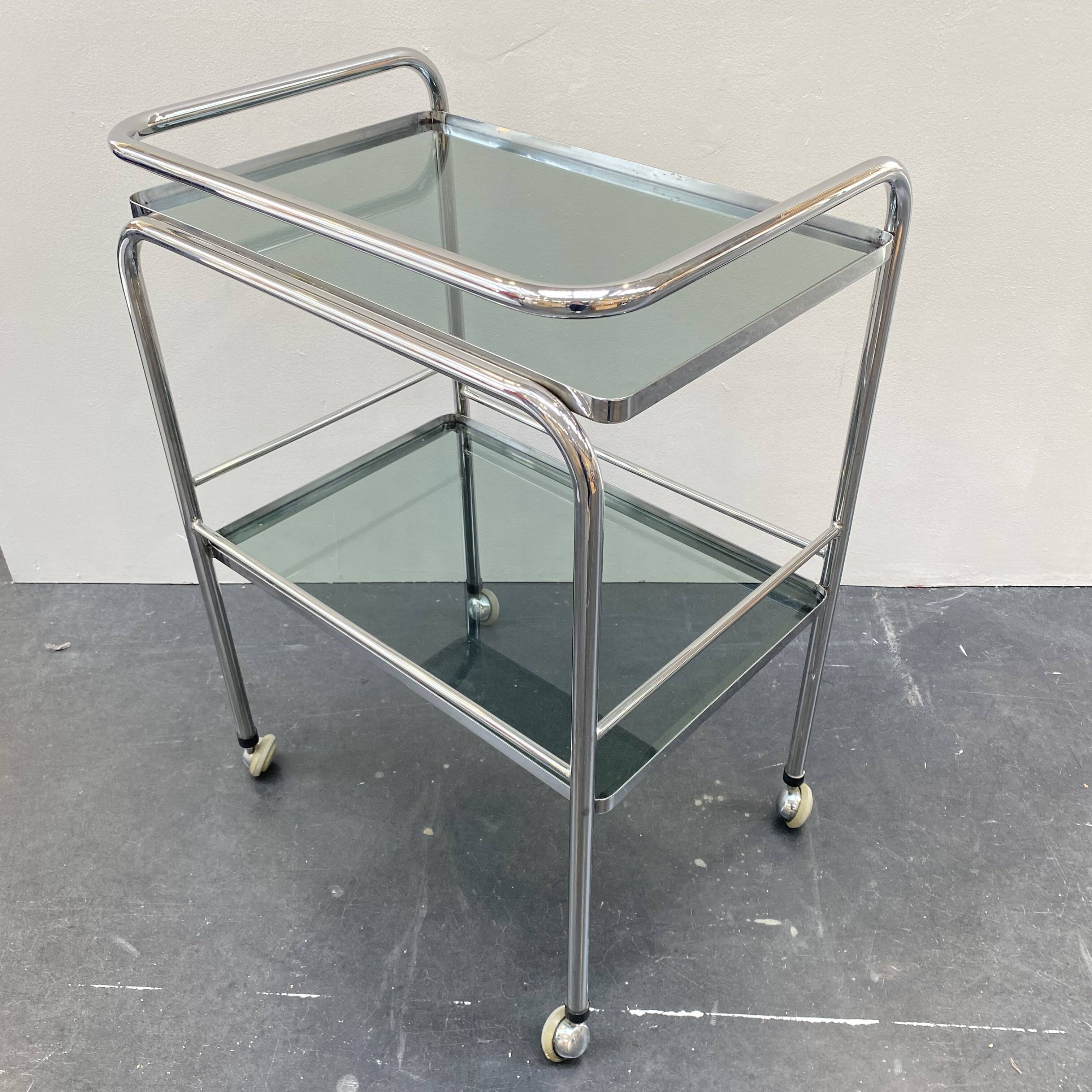 70s chrome and smoked glass server