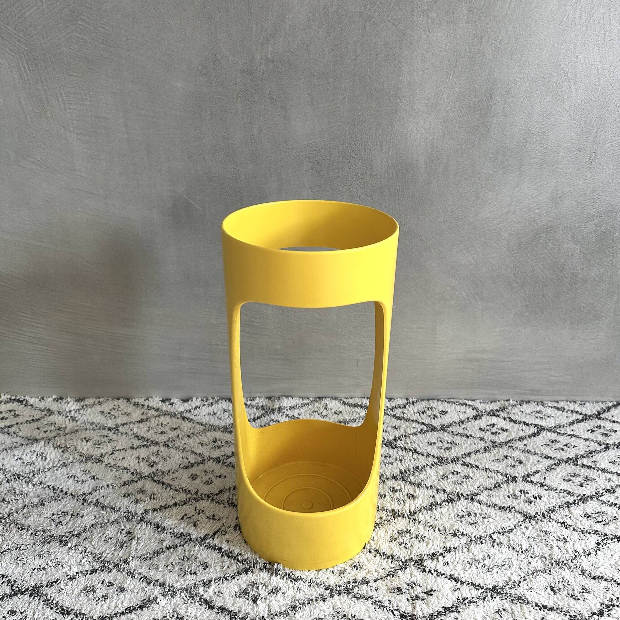 Vintage Umbrella Stand by Schönbuch, Umbrella Holder Yellow, Pop Art, Vinta