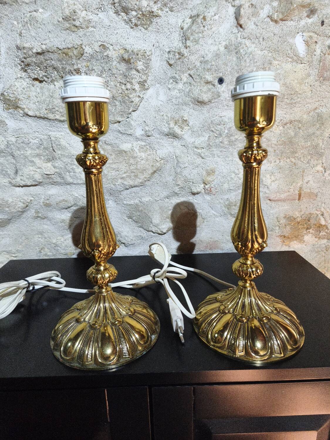Pair of solid brass table lamps - Maison Bejorama - Ho style