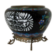 Beautiful planter in copper and polychrome cloisonné enamels Meiji period around 1900